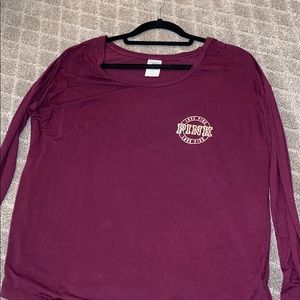 Over sized maroon PINK long sleeve